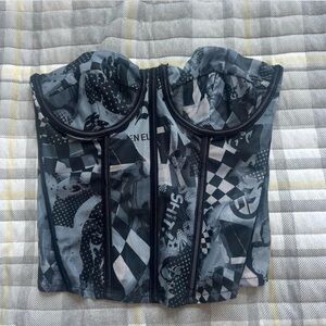 Edikted Black Mesh Corset